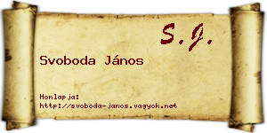 Svoboda János névjegykártya